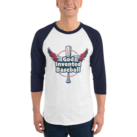 God Invented Baseball 3/4 Sleeve Raglan Shirt: The War Scrolls Collection