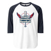 God Invented Baseball 3/4 Sleeve Raglan Shirt: The War Scrolls Collection