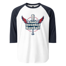  God Invented Baseball 3/4 Sleeve Raglan Shirt: The War Scrolls Collection