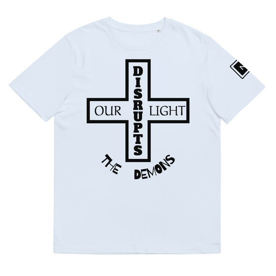 Our Light Disrupts the Demons - Men's organic cotton t-shirt - The War Scrolls Collaboration