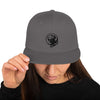 Gray baseball hat with logo of a man's face behind the moon