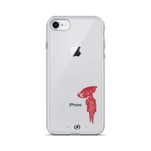  Graphic clear phone case of a sketched woman with umbrella walking away