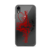 Clear iphone case with a red painted rapper taking a bow