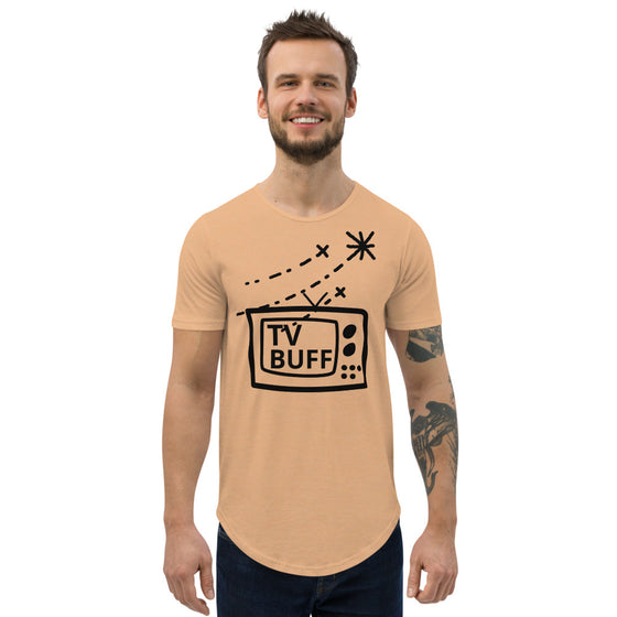 Graphic shirt of a TV that says TV BUFF