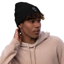  Black graphic beanie with a gray owl behind  amoon