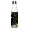 White and silver water bottle with beautiful exploding lights