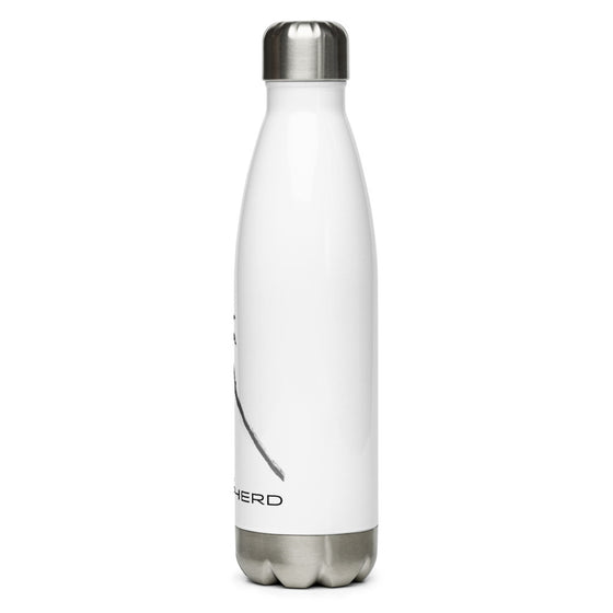 White and silver water bottle with a shepherds crook that reads I AM A SHEPHERD