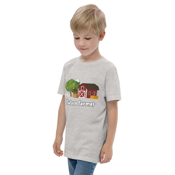 Graphic youth shirt of a farm with the text FUTURE FARMER