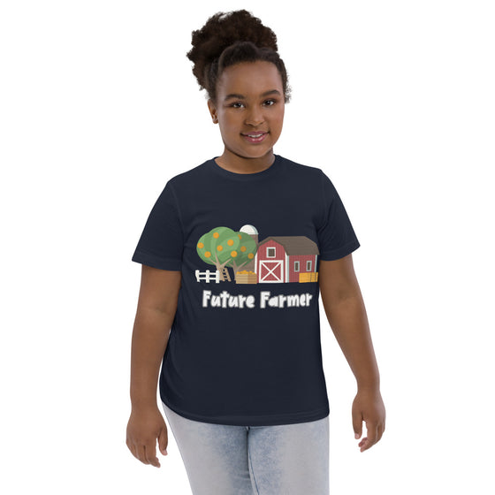 Graphic youth shirt of a farm with the text FUTURE FARMER